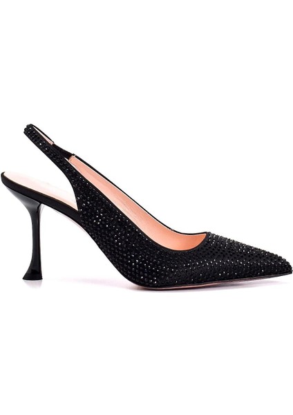 Sılvana Siyah Tekstil Kadın Stiletto & Abiye