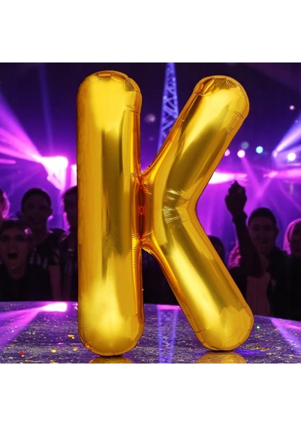 Vıp Yüksek Kalite 1 Metre Gold K Harfi Folyo Balon Gold K Harf Balon Helyum Gazına Uçan Balona Uygun