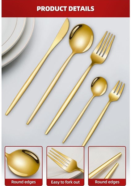 Vintage Western Cutlery 24 Parça Set Paslanmaz Çelik Çatal Bıçak, Çatal ve Kaşık (Yurt Dışından)