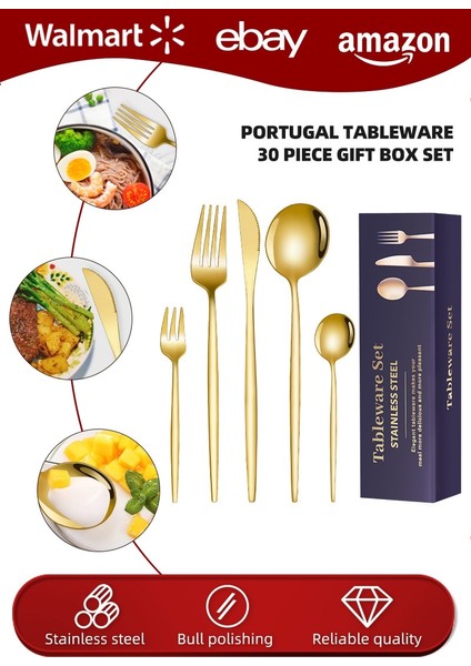 Vintage Western Cutlery 24 Parça Set Paslanmaz Çelik Çatal Bıçak, Çatal ve Kaşık (Yurt Dışından)