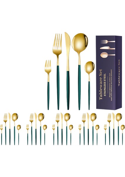 Vintage Western Cutlery 24 Parça Set Paslanmaz Çelik Çatal Bıçak, Çatal ve Kaşık (Yurt Dışından)