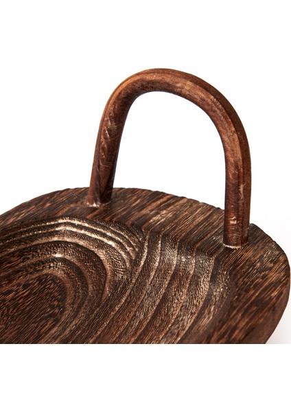 Bavola Kulplu Oval Tepsi - Küçük