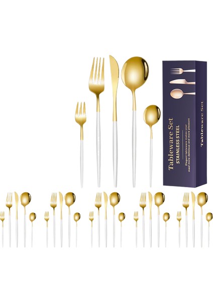 Vintage Western Cutlery 24 Parça Set Paslanmaz Çelik Çatal Bıçak, Çatal ve Kaşık (Yurt Dışından)