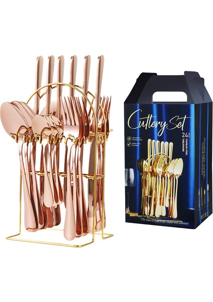 Vintage Western Cutlery 24 Parça Set Paslanmaz Çelik Çatal Bıçak, Çatal ve Kaşık (Yurt Dışından)