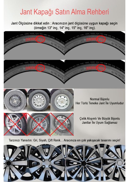 Volkswagen Beetle Bora Fox Lupo 15'' Inç Jant Kapağı 4 Adet Çift Renk 301 fırsatları