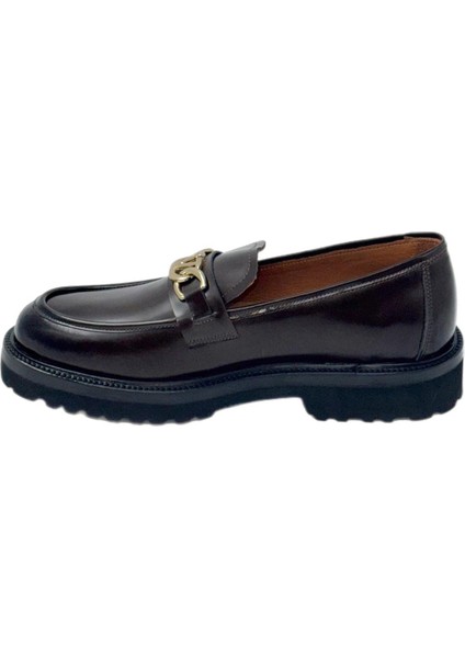 2002 Erkek Yüksek Taban Tokalı Bağsız Şık Kundura Kahve fiyatları