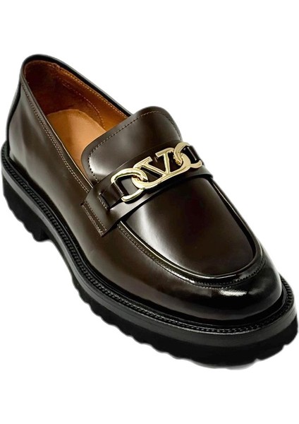 2002 Erkek Yüksek Taban Tokalı Bağsız Şık Kundura Kahve modelleri