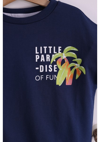 Erkek Çocuk Little Paradise Ön Arka Baskılı 2'li Eşofman Takımı