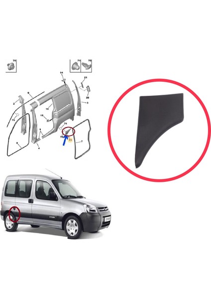 BSP1201-2 Citroen Berlingo Mk1 M49 M59 1996-2008 8547.K4 Için Arka Sağ Çamurluk Çıtası fiyatları