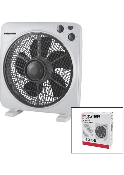 10 Inç Kutu Fan Vantilatör 3 Kademe Hız 6 Plastik Kanat 38W 60DK.ZAMAN Ayarlı MTR-F610 (5067)