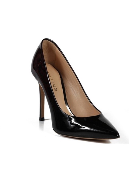 Elmaıra Siyah Rugan Kadın Stiletto & Abiye