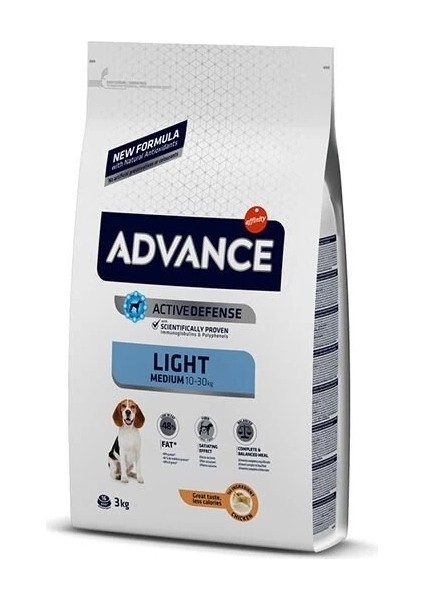Advance Light Medium Tavuklu Orta Irk Diyet Köpek Maması 3 kg