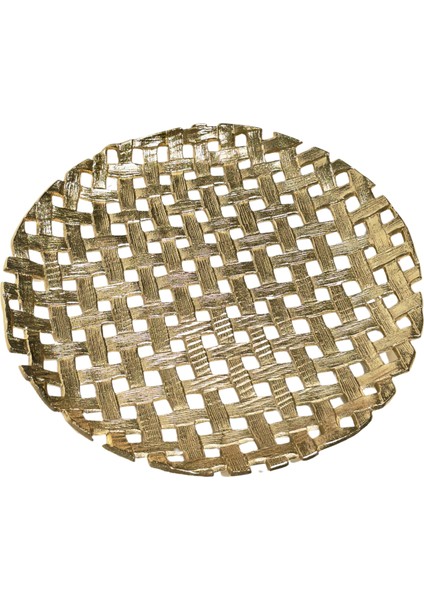 Döküm Hasır Örgü Altın Sarı Tabak