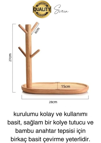 Büyük Geniş Bambu Aksesuar Takı Standı Askılığı Ahşap Anahtar Bardak Kupa Mutfak Raf Organizer fiyatları
