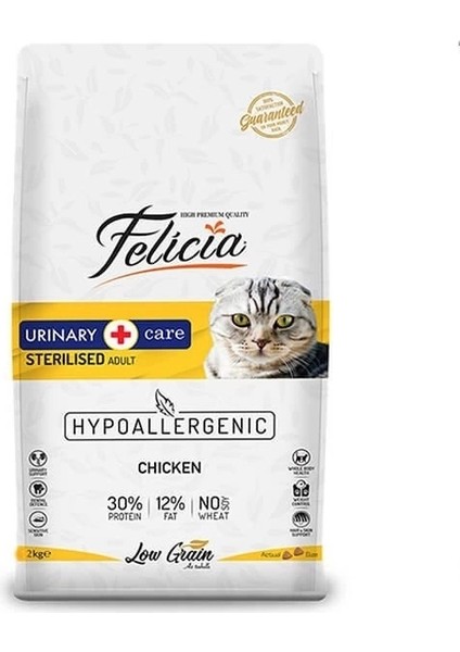 Felicia Düşük Tahıllı Hipoalerjenik Tavuklu Kısırlaştırılmış Kedi Maması 2 kg