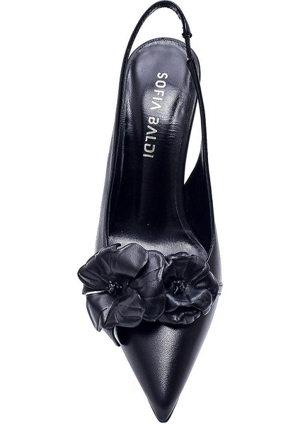 Flora Siyah Hakiki Deri Kadın Stiletto & Abiye fırsatları