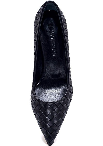Horg Siyah Hakiki Deri Kadın Stiletto & Abiye modelleri