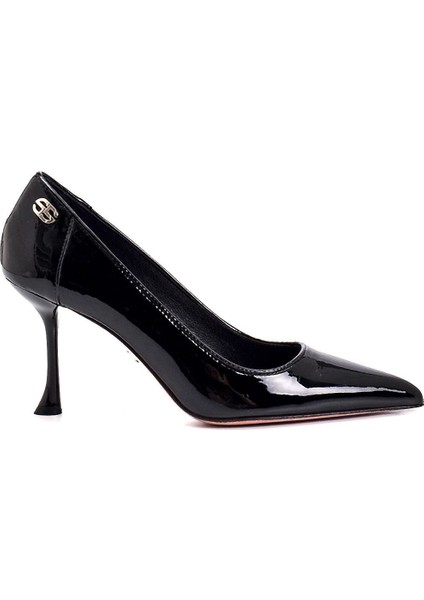 Luno Siyah Rugan Kadın Stiletto & Abiye