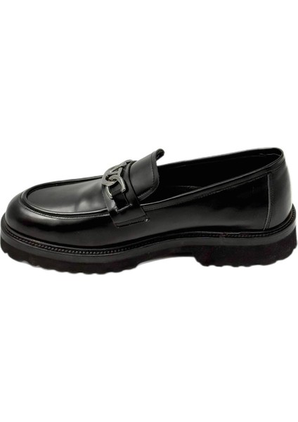 2002 Erkek Yüksek Taban Tokalı Bağsız Şık Kundura Siyah Açma fiyatları