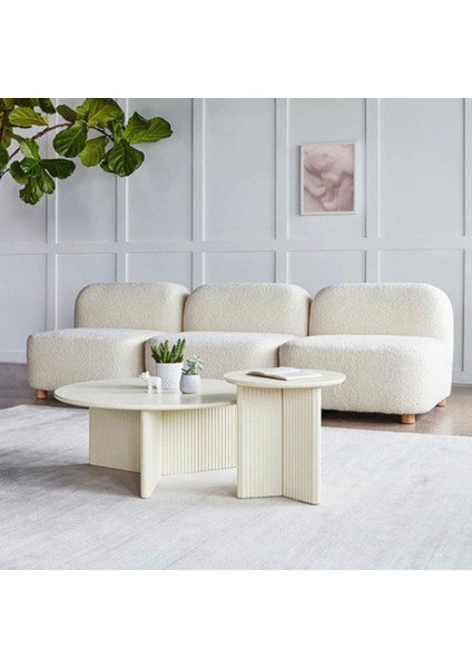 Most Wooden 2'li Set Orta Sehpa %100 Ahşap Boyalı Beyaz (Evinize Teslim)