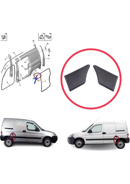 BSP1203 Peugeot Partner Mk1 M49 M59 1996-2008 8547.L8 8547.K5 Için Arka Sol ve Sağ Çamurluk Çıtası fiyatları