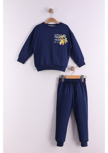 Erkek Çocuk Little Paradise Ön Arka Baskılı 2'li Eşofman Takımı