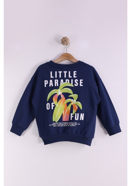 Erkek Çocuk Little Paradise Ön Arka Baskılı 2'li Eşofman Takımı modelleri