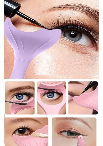 Büro Ev Ofis Personeli Için Silikon Kirpik Rimel Eyeliner Maskara Şablonu