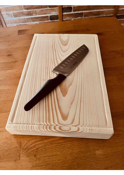 Eramasif %100 Ladin Yekpare Kalın Et Ekmek Sebze Kesme Tahtası 37X24,5X4,5CM