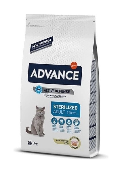 Advance Sterilised Hindili Yetişkin Kısırlaştırılmış Kedi Maması 3 kg