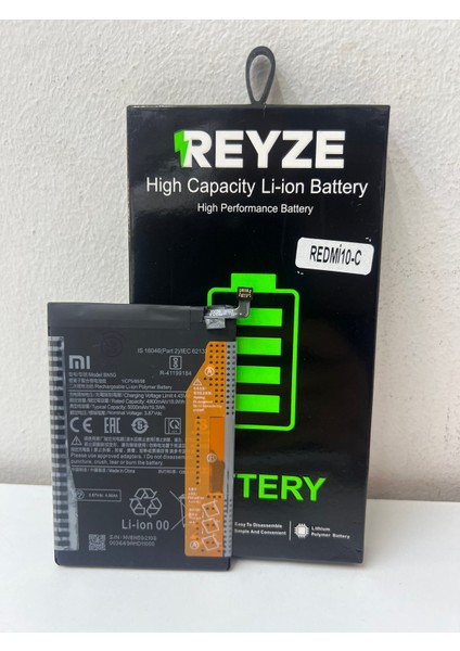 Reyze Redmi 10-C BN5G Batarya güçlendirilmiş 4900 mah akım korumalı devre koruma
