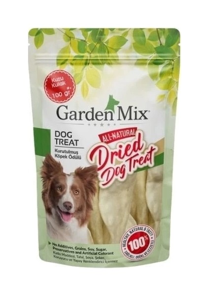 Garden Mix Kurutulmuş Kuzu Kulak Köpek Ödül Maması 100 gr