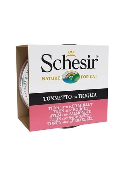 Schesir Ton Balıklı ve Barbunya Balıklı Jöleli Konserve Yetişkin Kedi Maması 85 gr