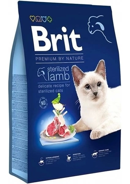 Brit Premium By Nature Sterilised Kuzu Etli Kısırlaştırılmış Yetişkin Kedi Maması 8 kg
