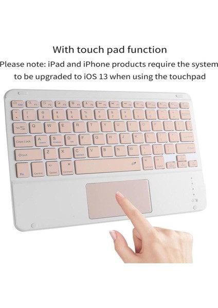 Bluetooth Kablosuz Klavye | Touchpadli, Tüm Tablet ve Telefon Uyumlu, Ios Android Windows Destekli fırsatları