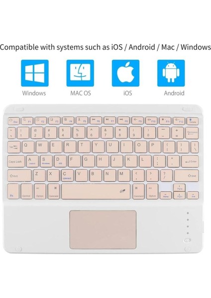 Bluetooth Kablosuz Klavye | Touchpadli, Tüm Tablet ve Telefon Uyumlu, Ios Android Windows Destekli indirimleri
