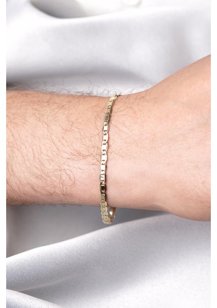 14 Ayar Altın Valentino Zincir Erkek Bileklik fırsatları