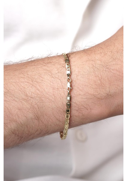 14 Ayar Altın Valentino Zincir Erkek Bileklik indirimleri