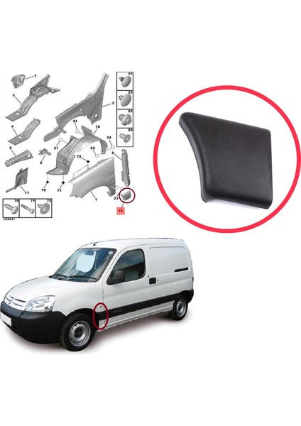 BSP1200-1 Citroen Berlingo Mk1 M49 M59 1996-2008 8544.J7 Için Ön Sol Çamurluk Çıtası fiyatları