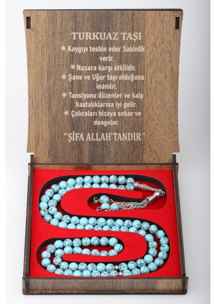 Kutulu 99 Lu Tesbih Turkuaz Taşı