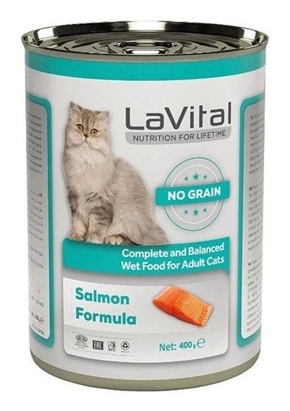 Lavital Adult Tahılsız Somonlu Yetiskin Konserve Kedi Maması 400 gr