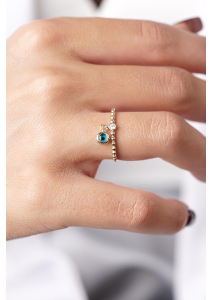 14 Ayar Altın Tektaş Detaylı Göz Sallantılı Yüzük fırsatları