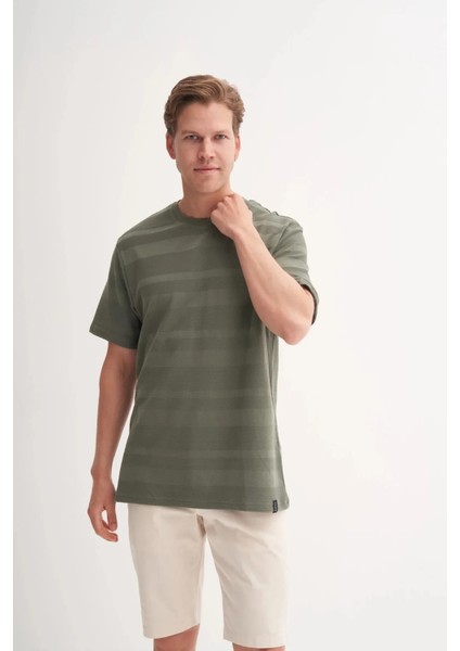 Bisiklet Yaka Regular Fit Örme Tişört 4123
