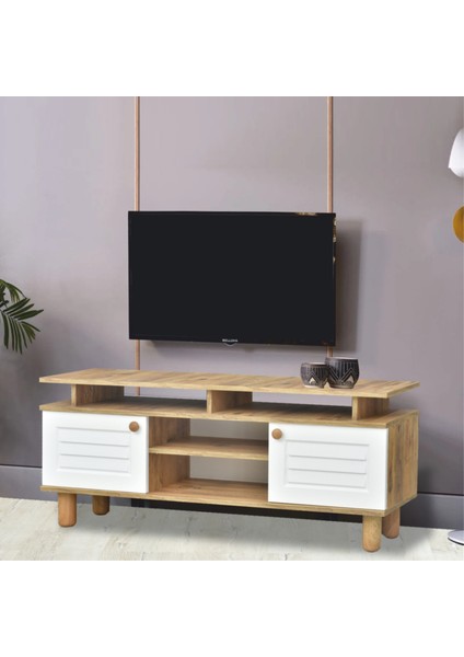 Helena Tv Sehpası - Atlantik Çam - Beyaz