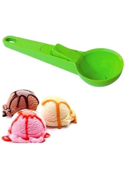 Buffer® Pratik Mandallı Plastik Dondurma Servis Sunum Kepçesi Kaşığı