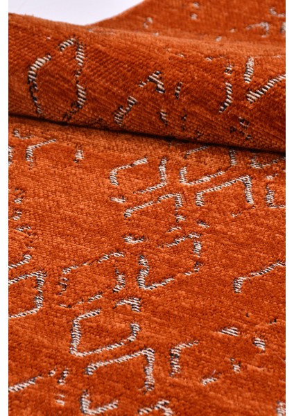 Akasya Kiremit Rengi Baklava Desenli Halı – Yumuşak, Kaymaz, Yıkanabilir ve Şık Tasarım - 120 x 550 cm fırsatları