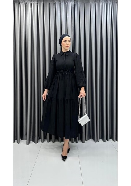 Belden Büzgülü Volan Detaylı Elbise modelleri