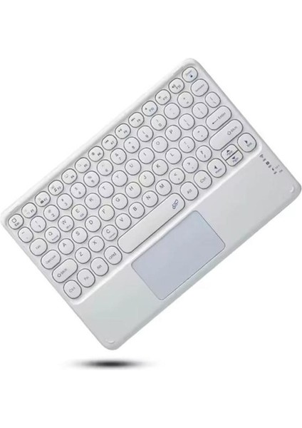 Bluetooth Kablosuz Klavye | Touchpadli, Tüm Tablet ve Telefon Uyumlu, Ios Android Windows Destekli