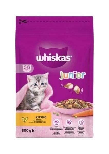 Whiskas Junior Tavuklu Yavru Kedi Maması 300 gr