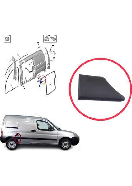 BSP1203-2 Peugeot Partner Mk1 M49 M59 1996-2008 8547.K5 Için Arka Sağ Çamurluk Çıtası fiyatları